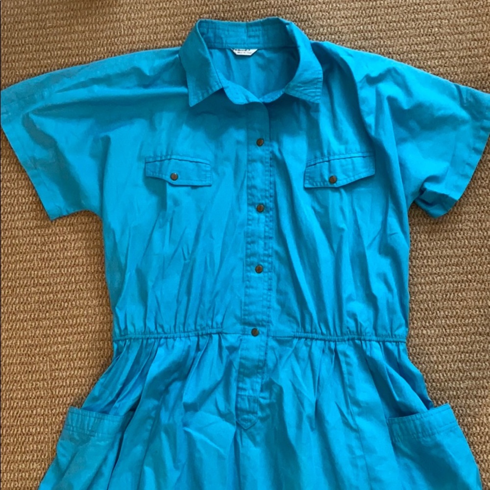 Rare Turquoise vintage dress shirt button down